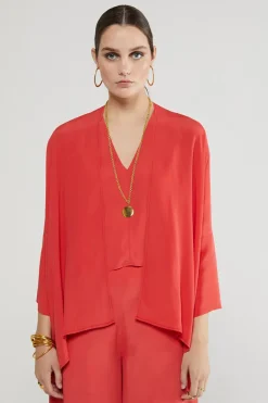 Dames blouse lange mouw rood