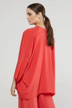 Dames blouse lange mouw rood