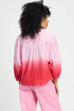 Dames blouse lange mouw rood