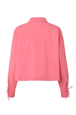 Dames blouse lange mouw rose