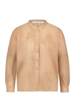 Dames blouse lange mouw rose