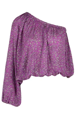 Dames blouse lange mouw rose