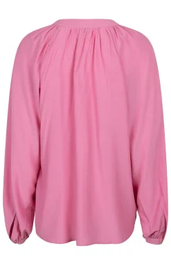 Dames blouse lange mouw rose