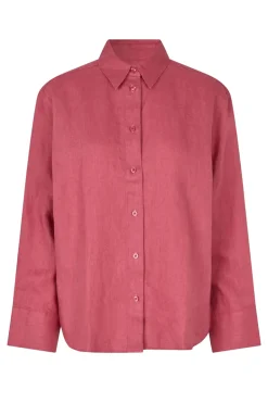 Dames blouse lange mouw rose