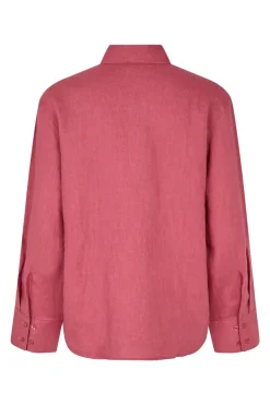 Dames blouse lange mouw rose