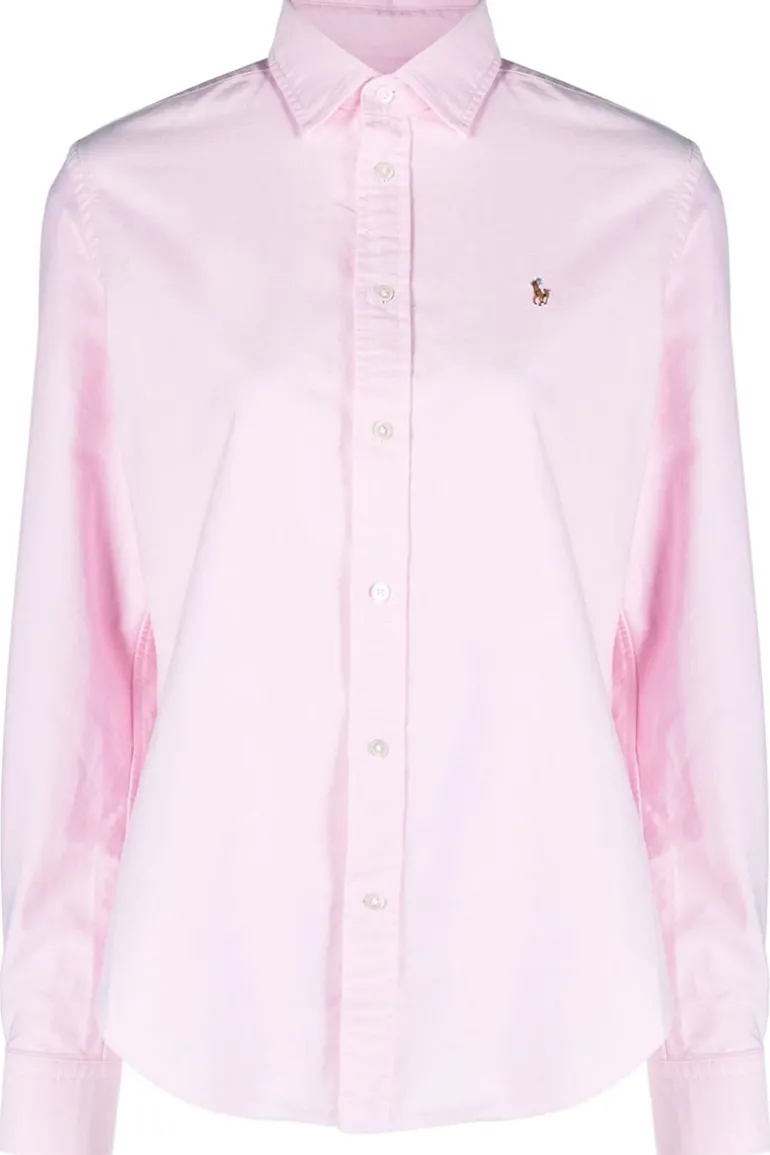 Dames blouse lange mouw rose