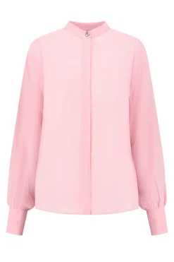 Dames blouse lange mouw rose