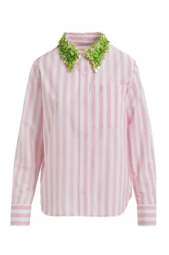 Dames blouse lange mouw rose