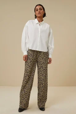 Dames blouse lange mouw wit