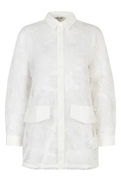 Dames blouse lange mouw wit