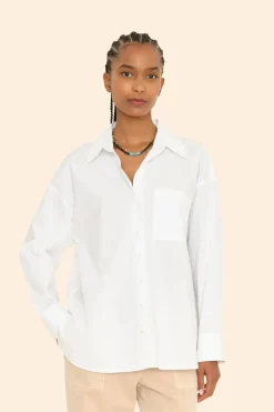 Dames blouse lange mouw wit