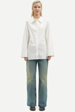 Dames blouse lange mouw wit