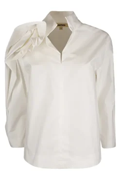 Dames blouse lange mouw wit