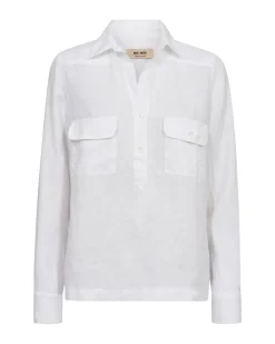 Dames blouse lange mouw wit