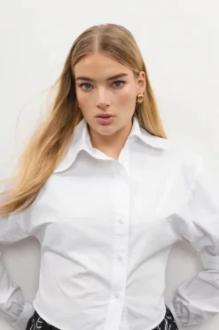Dames blouse lange mouw wit