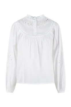 Dames blouse lange mouw wit