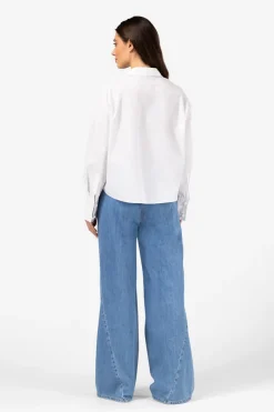 Dames blouse lange mouw wit
