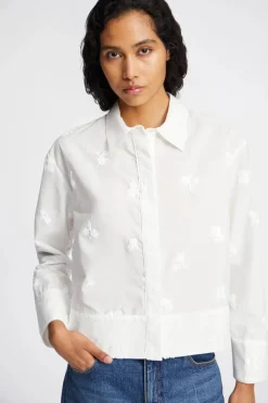 Dames blouse lange mouw wit