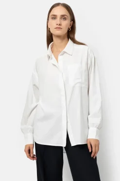 Dames blouse lange mouw wit
