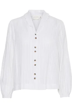Dames blouse lange mouw wit