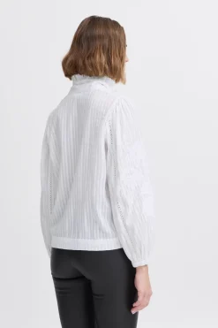 Dames blouse lange mouw wit