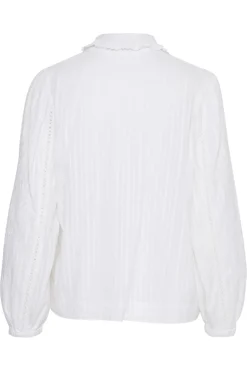 Dames blouse lange mouw wit