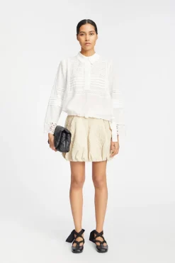 Dames blouse lange mouw wit
