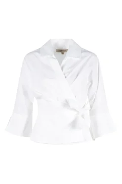 Dames blouse lange mouw wit