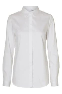 Dames blouse lange mouw wit