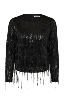 Dames blouse lange mouw zwart