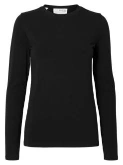 Dames blouse lange mouw zwart