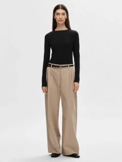 Dames blouse lange mouw zwart