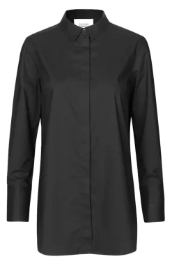Dames blouse lange mouw zwart