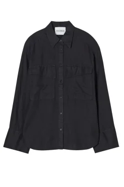 Dames blouse lange mouw zwart