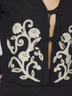 Dames blouse lange mouw zwart