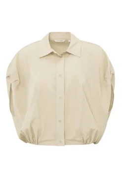 Dames blouse mouwloos bruin