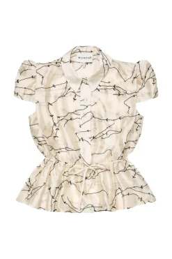 Dames blouse mouwloos ecru