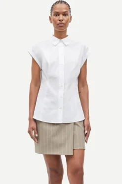 Dames blouse mouwloos wit