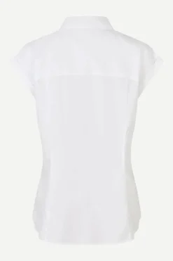 Dames blouse mouwloos wit