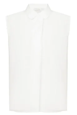 Dames blouse mouwloos wit