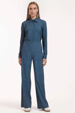 Dames broek blauw