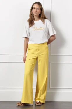 Dames broek geel