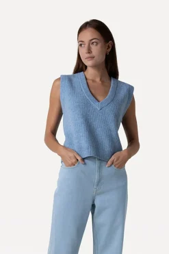 Dames gilet blauw