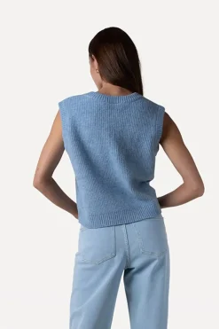 Dames gilet blauw