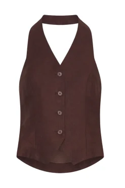 Dames gilet bruin