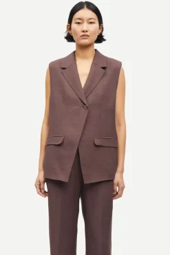 Dames gilet bruin
