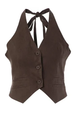 Dames gilet bruin