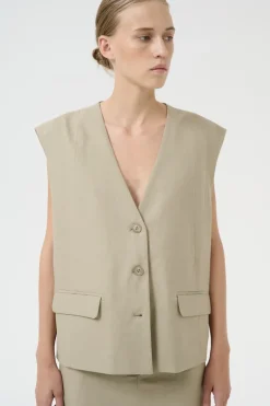 Dames gilet bruin
