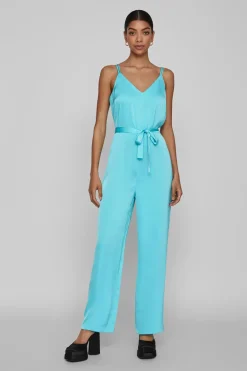 Dames jumpsuit/tuinbroek blauw