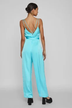 Dames jumpsuit/tuinbroek blauw